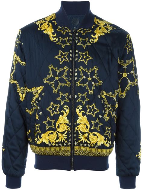 versace blue leather jacket vintage|versace jacket price.